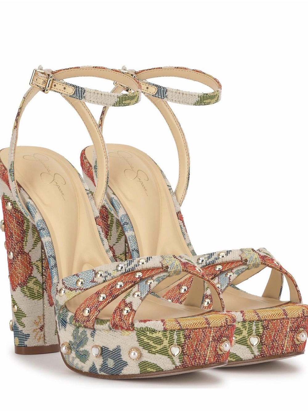 Jessica Simpson Women's Ilaria - Floral Tapestry Platform Sandal - NEVER WORN - Picture 2 of 4